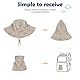Durio Baby Sonnenhut Kinder Sonnenmütze Junge Mädchen Atmungsaktiv Sommerhut Kinder UV-Schutz mit Bindebändern Khaki mit Dinosaurier 12-24 Monate(Tag Size M)