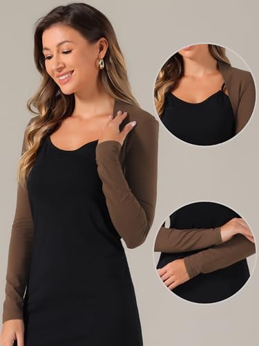 Image of Allegra K Elegant Shrugs for Women Long Sleeve Open Front Bolero Shrug