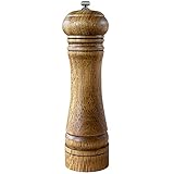 UMIKAkitchen Wood Pepper Grinder Pepper Mill,Adjustable Coarseness Wooden Pepper mill, Ceramic Grinding Mechanism Salt Mill Refillable - 8inch (1 Piece)