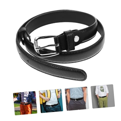 Boys Black Waist Belt Pu Leather Strap for Boys and Girls Versatile Design for Pants and Jeans Comfortable Fit for Ages3