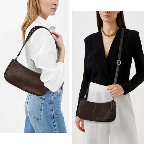 Geteruuv Shoulder Bags For Women Red Purse Burgundy Purse 90S Y2K Bag Studded Shoulder Crossbody Bag Trendy Leather Handbag thumb #1