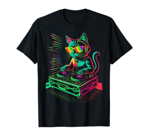 House Music Festival Cat DJ Techno Rave EDM Kitty Cat Lover T-Shirt