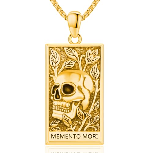 Eusense Gold-Plated Memento Mori Necklace