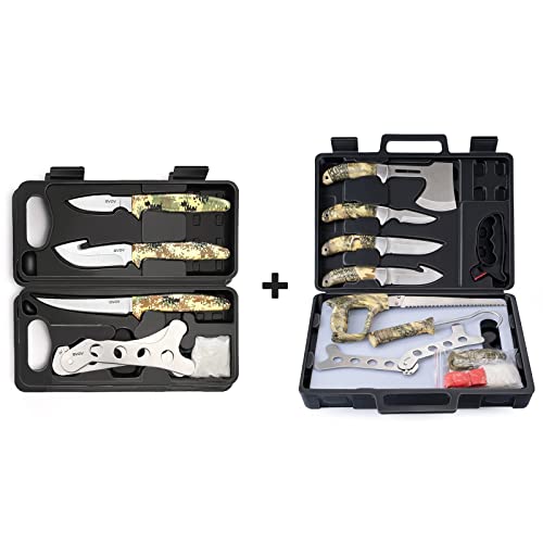 field butchering kit - GVDV Hunting Knife Kit，Field Dressing Gear Accessories Set for Men，6 Pieces + Hunting Knife Set - Portable Butcher Game Processing Kit for Men, 14 Pieces