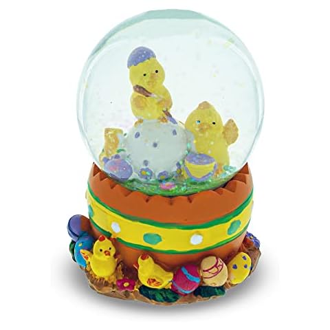 BESTPYSANKY Chicks Decorating Easter Eggs Mini Water Snow Globe Cover