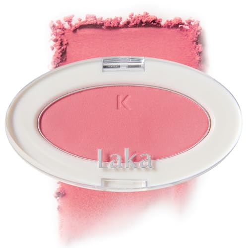 Image of Laka Love Silk Blush, 5.2g/0.18oz, Radiant Powder Blush, Silky & Buildable Color with a Natural Glow, Long Lasting, Moisturizing Formula for Flushed Look, Vegan, K-Beauty (#701 Harico)