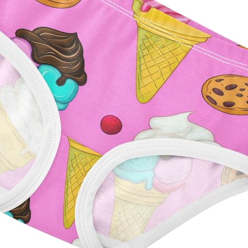 Fun Girls Underwear Toddlers 2t Cotton Panties for Girl Cartoon Ice Cream Cookie Pink Briefs Underpants4