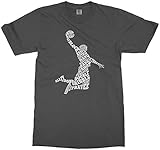 Threadrock Big Boys' Basketball Player Typography Youth T-Shirt - Medium, Charcoal
