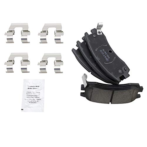 Image of TRQ Rear Brake Pad and Rotor Set Ceramic Parking Brake Shoe Compatible with 2009 Buick LaCrosse 2006-2010 Chevrolet Impala 2006-2007 Monte Carlo
