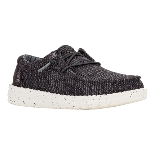 Image of HEYDUDE Boy's Youth Wally Stretch Sox Slip On Shoe, Irish Cream /Egret Size