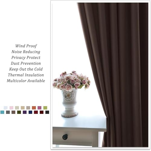 Image of Galaxy Home Decor Premium Blackout Curtain for Long Door 8 Feet | Thermal Insulated Modern Window Curtain with Rings for Living Room & Bedroom | Pack of 1,Brown
