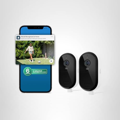 Arlo Essential Security Camera 2K (2025 Release) + 6 Months of Secure Plus Plan - Continuous Wired Plug-in Power Outdoor Camera, Person Recognition, Package Detection, Animated Preview, 2 Cam, White thumbnail 8