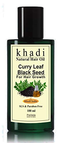 PreVeda® Khadi Black Seed & Curry Leaf Organic hair Oil with best herbal & natural oils 100 ml