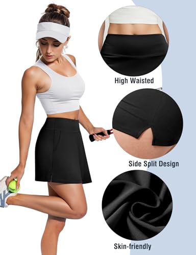 Buauty Women's Tennis Skirt Shorts High Waisted Golf Skorts with Zipper Pockets Workout Athletic Casual Outfit Clothes