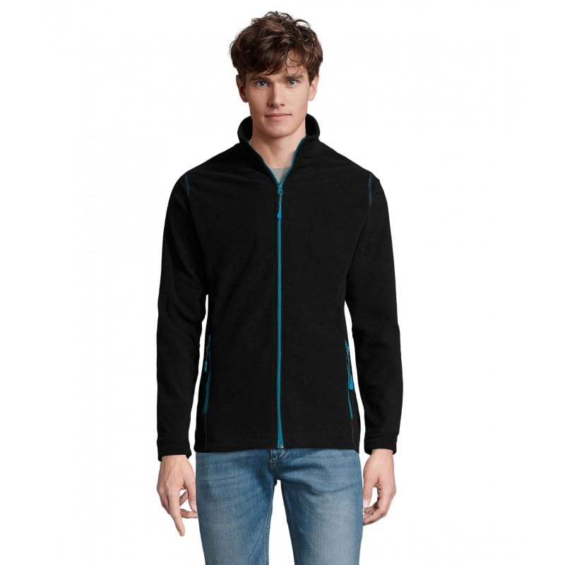 Forro polar Hombre SOLS Nova chaqueta abrigo trekking montaña negro azul