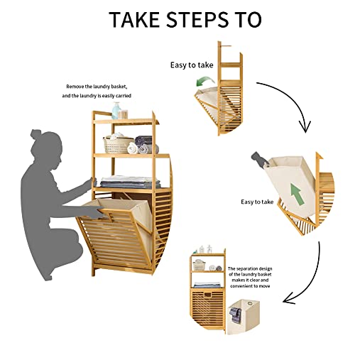 Baveke Laundry Hamper With 2-Tier Shelves And Tilt Out Basket, Laundry Baskets Organizer Hampers Bathroom Storage Shelf For Laundry Room, Bathroom, Nursery, Bedroom, Guest Room, Closet (Large) #TOP4