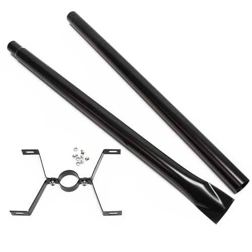Wiltec Pied de support pour boîte aux lettres design style américain, 190 x 190 x 1430 mm, Couleur noire, Acier galvanisé, Boîte postale US Mailbox