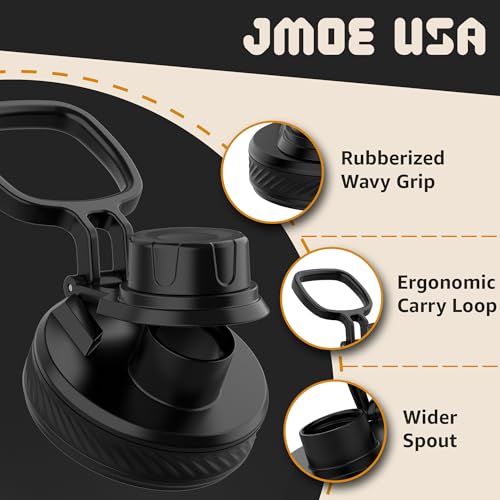 Image of Jmoe USA Replacement Lid For Tal Ranger Pro and Manna Water Bottles | Fits 18, 26, 40, 64 oz Sizes | Shatter Resistant Material | Made of Food-Grade Plastic & Silicone | Easy Twist Cap (2-Pack)