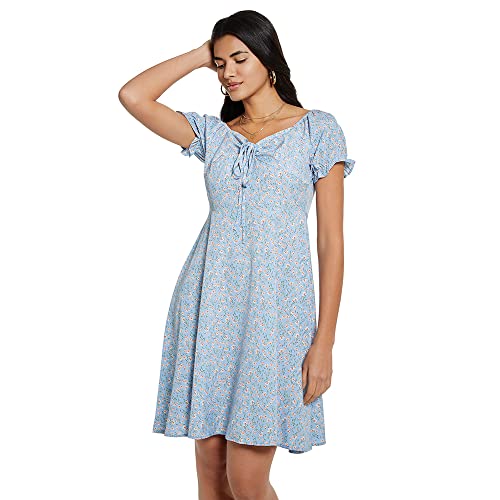 Robe d'été imprimé floral et manches courtes : le chic smocké et ajusté - 5