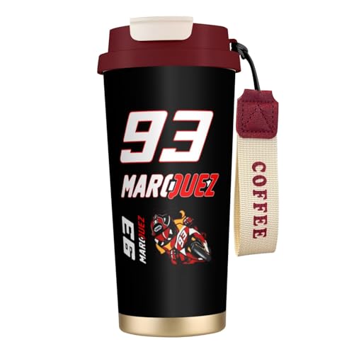 魔法瓶 マルク・マルケス Motogp 93 ストローカップ 保温/保冷ボトル 水筒 ウォーターボトル タンブラー ワンタッチオープン スポーツボトル マグボトル まほうびん 軽量 漏れ防止 500ml 大容量 真空断熱ポット 316ステンレス鋼 二重構造