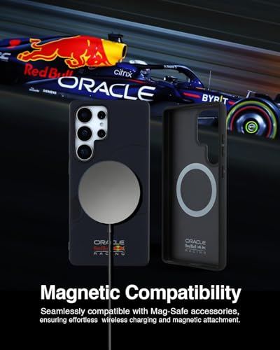 Image of CG MOBILE REDBULL Racing [Official Licensed] Magnetic Charging Compatible|Meshed PU Case with Debossed Bull Protective Case /Cover Designed for Galaxy S25 Ultra-Navy