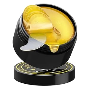 24k Gold Under Eye Patches: 60 Pcs Eye Masks for Dark Circles and Puffiness with Hyaluronic Acid, Eye Pads for Puffy Eyes, Collagen Skin Care Products