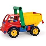 Der LENA Kippmuldenwagen ist ein Spielzeugfahrzeug mit einer Größe von ca. 27 cm, besteht aus hochwertigem und langlebigem Kunststoff und ausgestattet mit Achsen aus verzinktem Stahl und harten Reifen