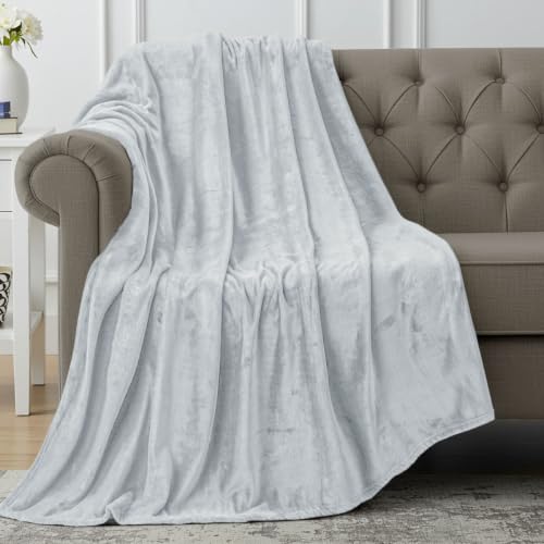 Image of Utopia Bedding Fleece Blanket Throw Size Light Grey 300GSM Luxury Anti-Static Fuzzy Soft Microfiber Blanket for Couch, Sofa and Bed (50x60 Inch)