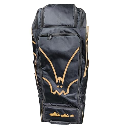 Image of Cricket Kit Bags Durable Polyester | Adjustable Shoulder Straps | Water Resistant Design | Stylish Cricket Bag for Cricketers (Black Edition)
