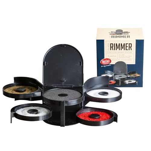 Tablecraft Glass Rimming Station with 5-Swing Out Trays (H5633), 2.3, Black