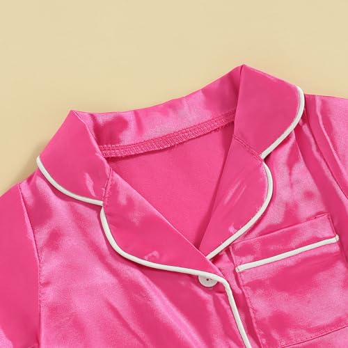 Infant Baby Girl Boy Silk Jumpsuit Pajamas Short Sleeve Button-Up Satin Pjs Footie One-Piece Romper Pajama Nightgown3