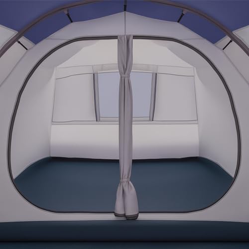 Campfeuer Tenda Smart Per 4 Persone | Nero/Blu/Grigio | Grande Tenda Tunnel Con 3 Ingressi, 2000 Mm Colonna D'acqua | Parete Divisoria Rimovibile | Tenda Per Gruppi, Campeggi E Famiglie - 7