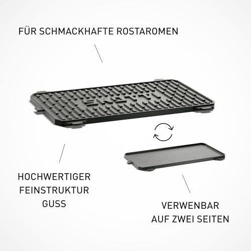 SKOTTI Kast, Gusseiserne Grillplatte für SKOTTI Grill, Plancha, Griddle, Sehr massives Material, für Fleisch, Fisch und Gemüse - Skotti Grill Zubehör