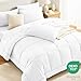 CozyLux King Size Comforter Set White, 7 Pieces Bed in a Bag, White Comforter King Size, All Season Bedding Sets with Stitch Quilted Comforter, Flat Sheet, Fitted Sheet, Pillowcases