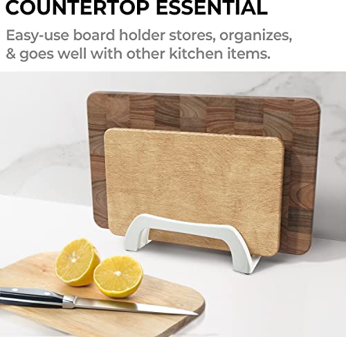 Carrotez Index Plastic Cutting Board Holder, Cutting Board Organizer Stand Holder, Cutting Board Organizer Rack Storage, Baking Sheet, Bakeware, Cookie Sheet Organizer 0.6 Inch Width Slots - White #TOP1