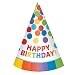 Amscan Colorful Rainbow Paper Cone Party Hats Party Supplies, Multicolor, 7", 12ct