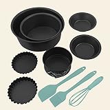 LDCHNH Bakeware Baking Set Nonstick Oven Round Cake Pan Pan Thickening Removable Bottom Pie Pans Qui