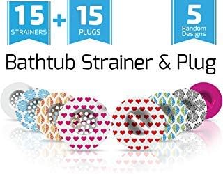 – BATH TUB JUMBO PACK - 15 Bath Tub Strainers + 15 Bath Tub Plugs (5 Designs). For a Cleaner & More Hygienic Bathroom .Smarter. Healthier.USE IT ONCE OR A MONTH!