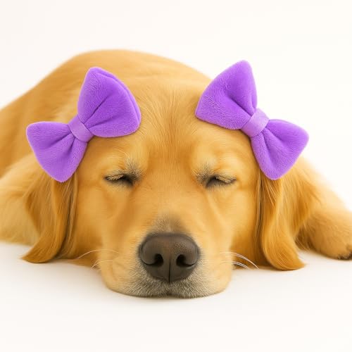 Dog Hair Bow 3 Pack – Double Bow Dog Headbands, Adjustable Hair Accessories for Small & Medium Dogs, Adjustable Pet Hair Accessories for Daily Wear & Special Occasions, Puppy Grooming Accessories