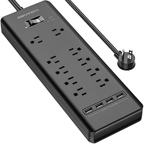 Power Strip, Banteck Surge Protector with 10 AC Outlets and 4 USB Charging Ports,1875W/15A, 4360 Joules, 6 Feet Long Extension Cord Flat Plug for Smartphone Tablets Home,Office, Hotel- ETL Listed Power Strip, Banteck Surge Protector with 10 AC Outlets and 4 USB Charging Ports,1875W/15A, 4360 Joules, 6 Feet Long Extension Cord Flat Plug for Smartphone Tablets Home,Office, Hotel- ETL Listed