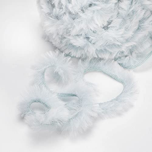 Image of NICEEC Faux Fur Yarn Super Soft, Chunky & Fluffy, Eyelash Yarn for Crochet & Knitting(Total Length 210yds /10.6oz) - Light Blue /300g
