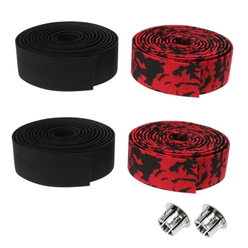 NUOLUX 4個 防滑自転車ハンドルバンド 衝撃吸収通気性グリップカバー ロードバイク用汗吸収耐久性高密素材使用