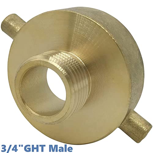 Happy Tree 1-1/2" Nst (Nh) Female X 3/4" Ght Male Brass Fire Hydrant Adapter With Pin Lug Brass Fire Equipment Brass Hydrant To Garden Hose Adapter #TOP3