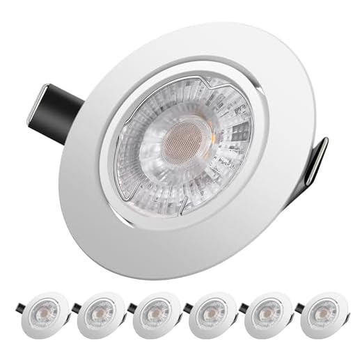 Foco Empotrable | LED Luz de Techo 5W Equivalente a Incandescente 60W | Blanco Cálido 2700K 600Lm AC220-240V | de techo de iluminación incluye bombilla LED para salón o dormitorio cocina etc 6 piezas