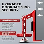 Portable Alarm Door Stopper - Strong Security Anti Theft Smart Lock for Travel Safety - Front Door Jammer Device for Apartment Hotel Home - No Drill Bottom Door Floor Blocker Brace with Siren - Image 5