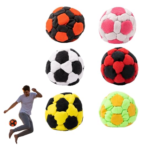 Handmade Footbag Sack, 2026 New Soccer Shape Dirtbag Sack Foot Bag Ball for Adults, Durable Juggling Balls for Beginners, Foot Sports, Party Games & Coordination Training (6 Pack)
