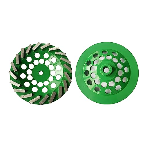 7-'' inch Concrete Floor Grinder for EpoxyTurbo Diamond Segment Cup Wheel Coatings/Vinyl/Mastic/Stone 180mm Aggressive to Remove Painting on Floor/Cement Slab/Floor Driveway, Green by JINYO - Image 4