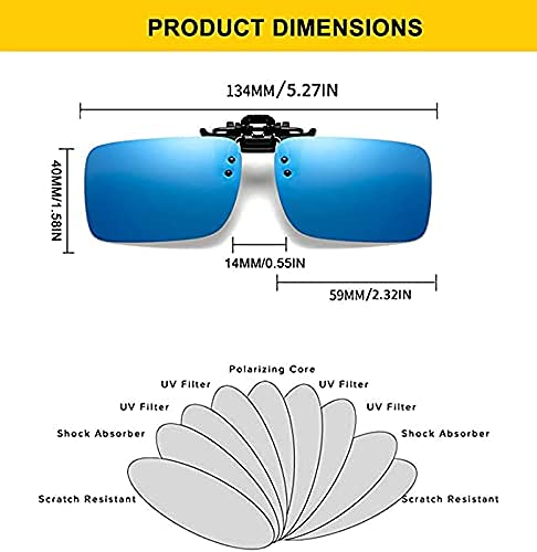Image of WOLFBEAM Polarized Clip on Sunglasses for Prescription /Myopia Eyeglasses Outdoor /Driving