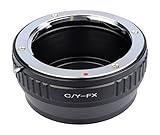 an Fuji X Kameras B.I.G. 421348 Objektivadapter mit Linse Contax/Yashica an Fuji X schwarz