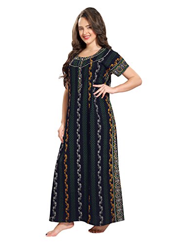 Image of AV2 Women's Cotton Printed Maxi Nighty
